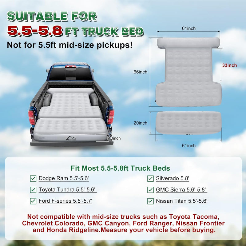 Truck Bed Air Mattress with Built-In Pump, 5.5 to 5.8 ft photo 3