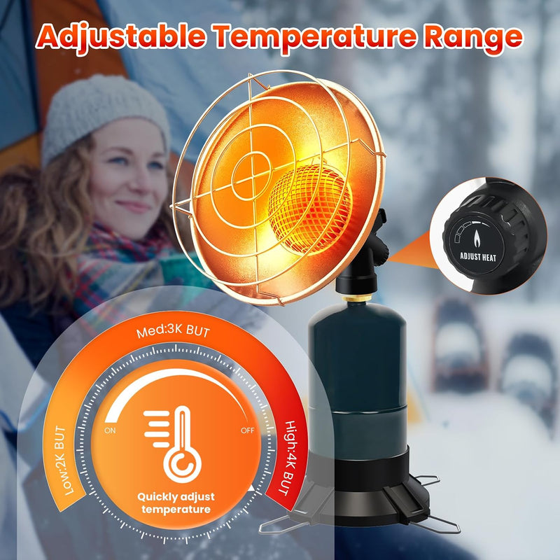 Portable Propane Heater, 6,500 BTU Tank Top Camping Heater photo 3