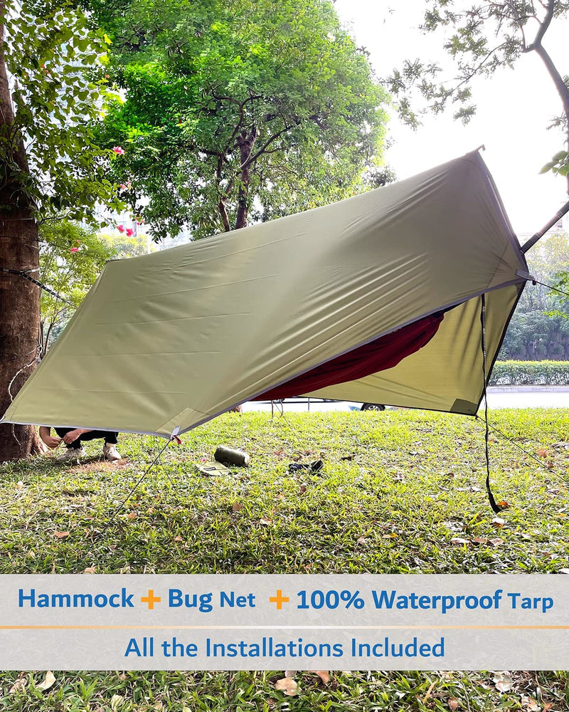 Camping Hammock with Bug Net and Rain Fly, Single or Double photo 13