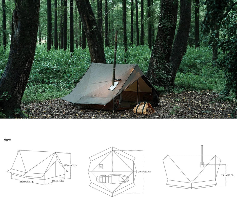 4-Season Hot Tent with Stove Jack, 1 to 6 Person Sizes photo 9