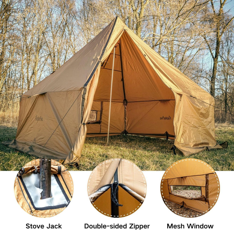 Hot Tent with Stove Jack, 1-2 Person 4-Season Tipi Tent photo 4