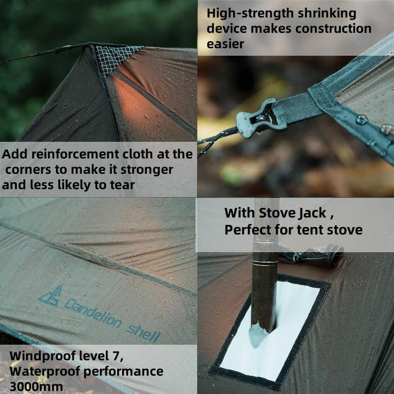 4-Season Hot Tent with Stove Jack, 1 to 6 Person Sizes photo 10
