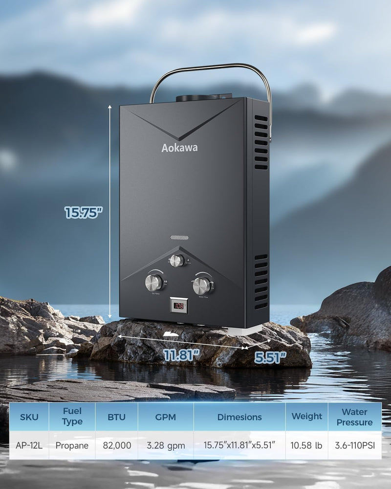 Portable Propane Tankless Water Heater with Shower Kit photo 3