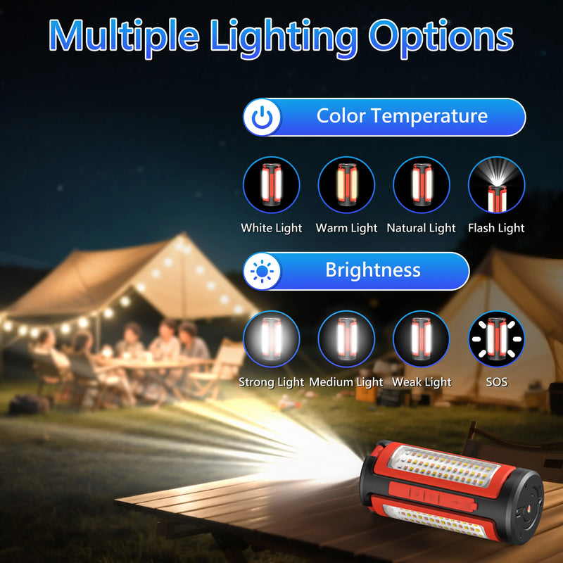 3-Head LED Camping Lantern with 10,000 mAh Power Bank photo 5