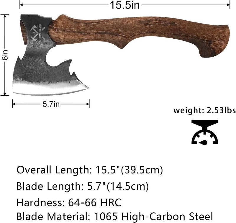 Hand Forged Camping Hatchet, 1065 Carbon Steel with Sheath photo 3