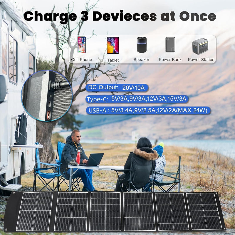 Foldable Portable Solar Panel, 100W to 410W with USB and MC4 photo 4