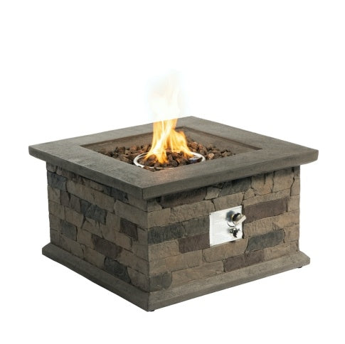 Outdoor Propane Fire Pit Table 28-inch Imitation Stone