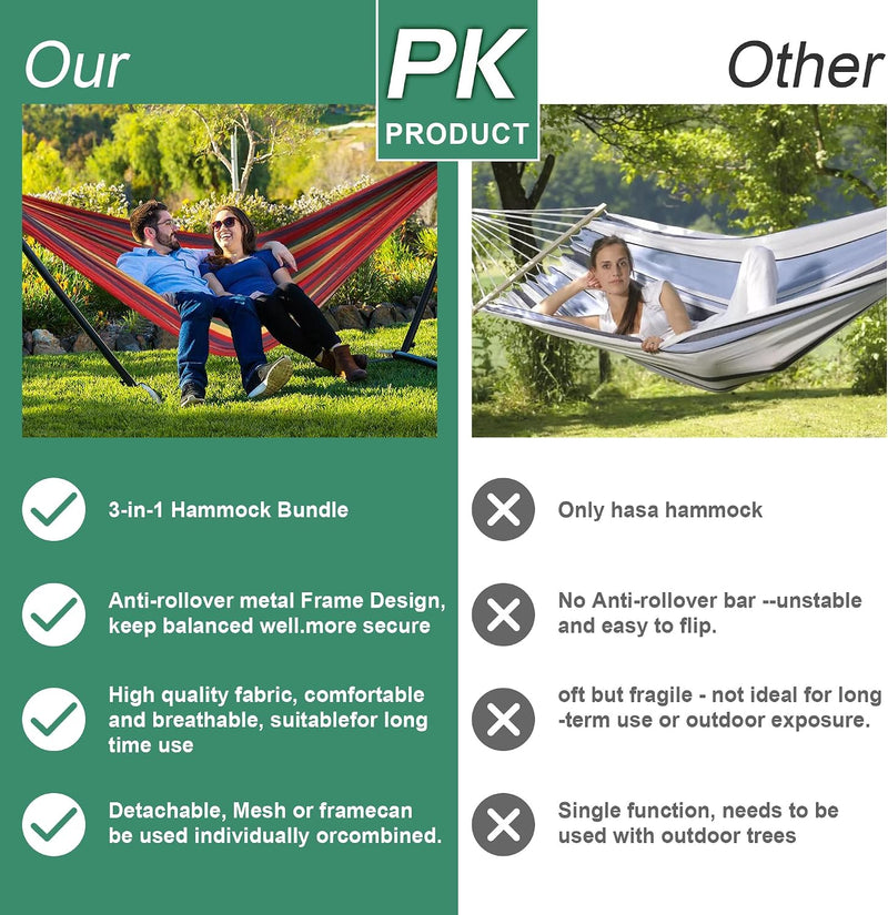 Portable Hammock with Stand, 2 Person, 600 lb Capacity photo 5