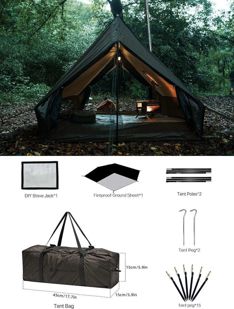 4-Season Hot Tent with Stove Jack, 1 to 6 Person Sizes photo 8