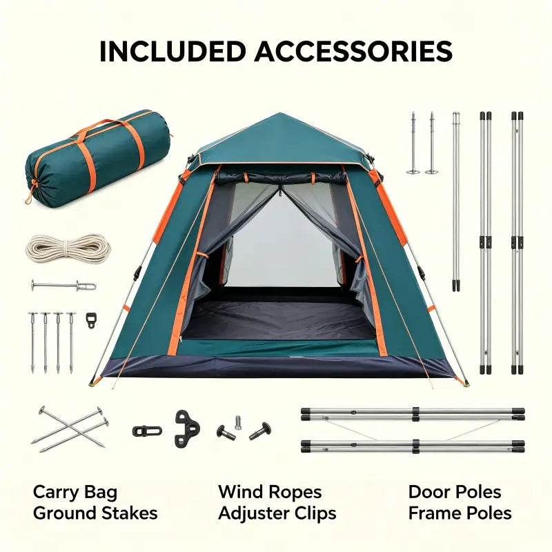 4-6 Person Automatic Pop-Up Tent, UV Protection photo 9