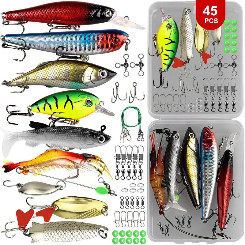 Hard Bait Fishing Lure Kit, 45 to 224 Pieces photo 3