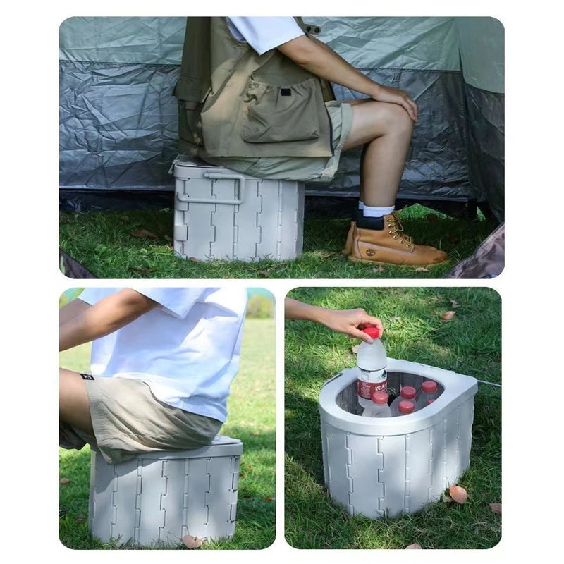Portable Folding Camping Toilet with Lid photo 6