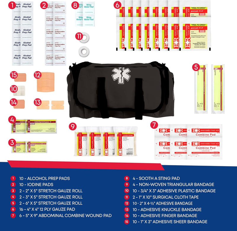First Responder Trauma First Aid Kit, Fully Stocked Bag photo 5