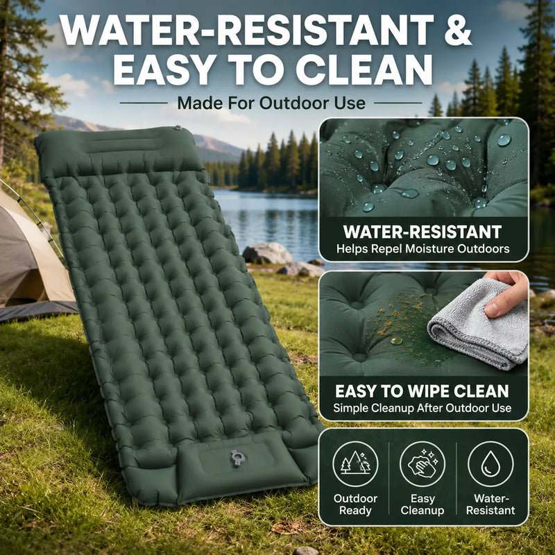 Inflatable Sleeping Pad with Built-in Pillow and Pump photo 10