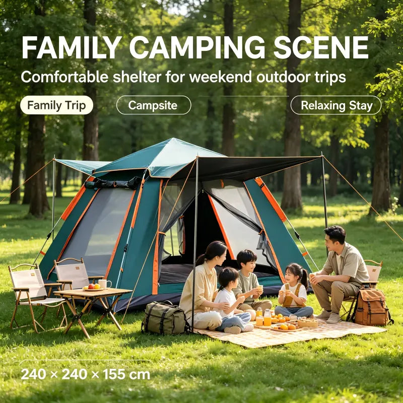 4-6 Person Automatic Pop-Up Tent, UV Protection photo 5