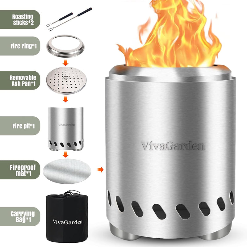 Smokeless Tabletop Fire Pit, 304 Stainless with Carry Bag photo 16