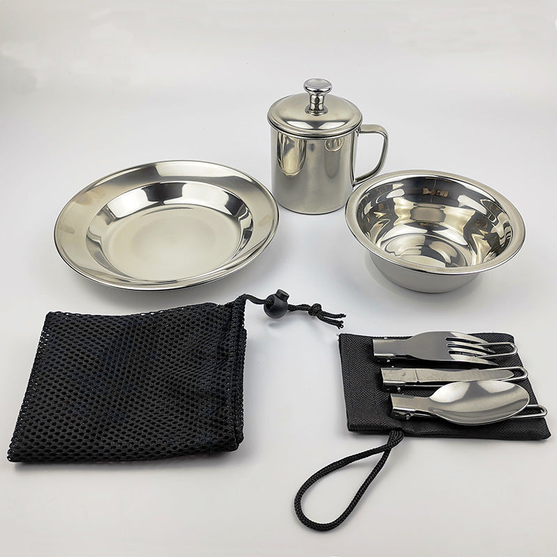 Outdoor Camping Stainless Steel Cookware Set photo 3