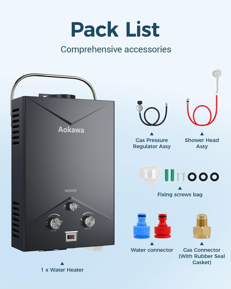 Portable Propane Tankless Water Heater with Shower Kit photo 4