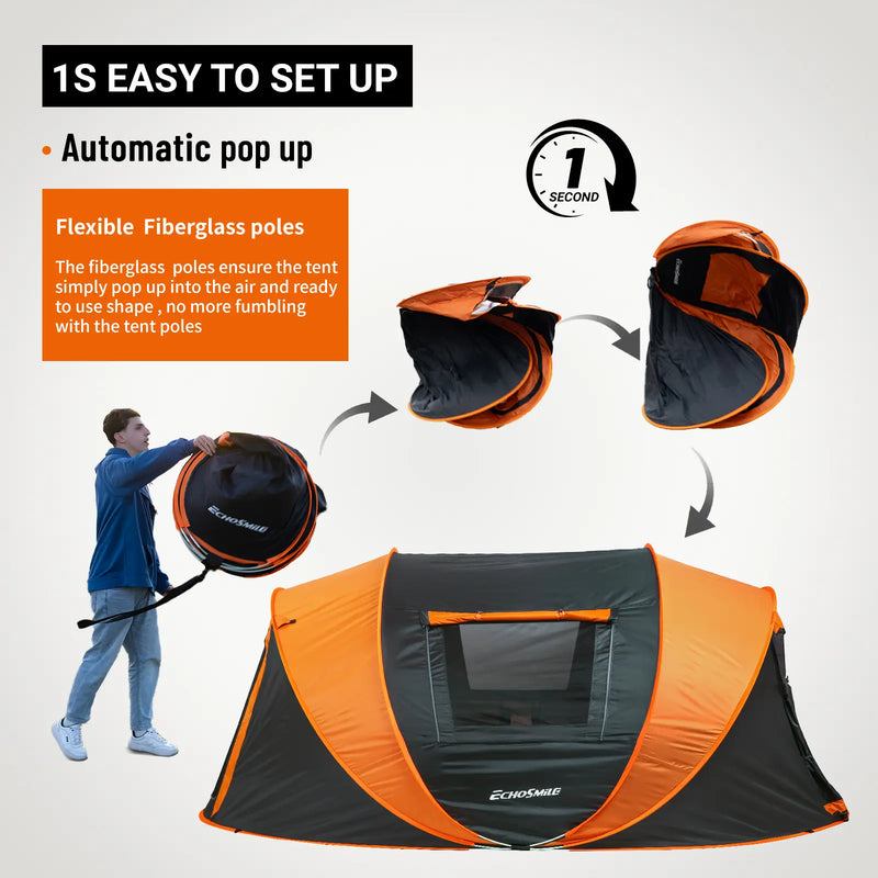 Throw-Open Pop-Up Tent for 2 to 8 People photo 5