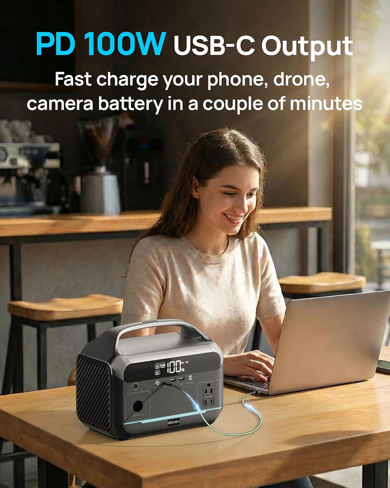 Portable Power Station, 288Wh LiFePO4 with 600W AC Outlets photo 8