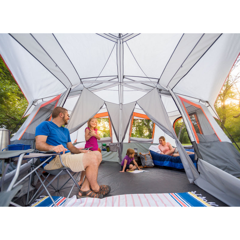 12-Person 3-Room Instant Cabin Tent with Screen Room photo 9