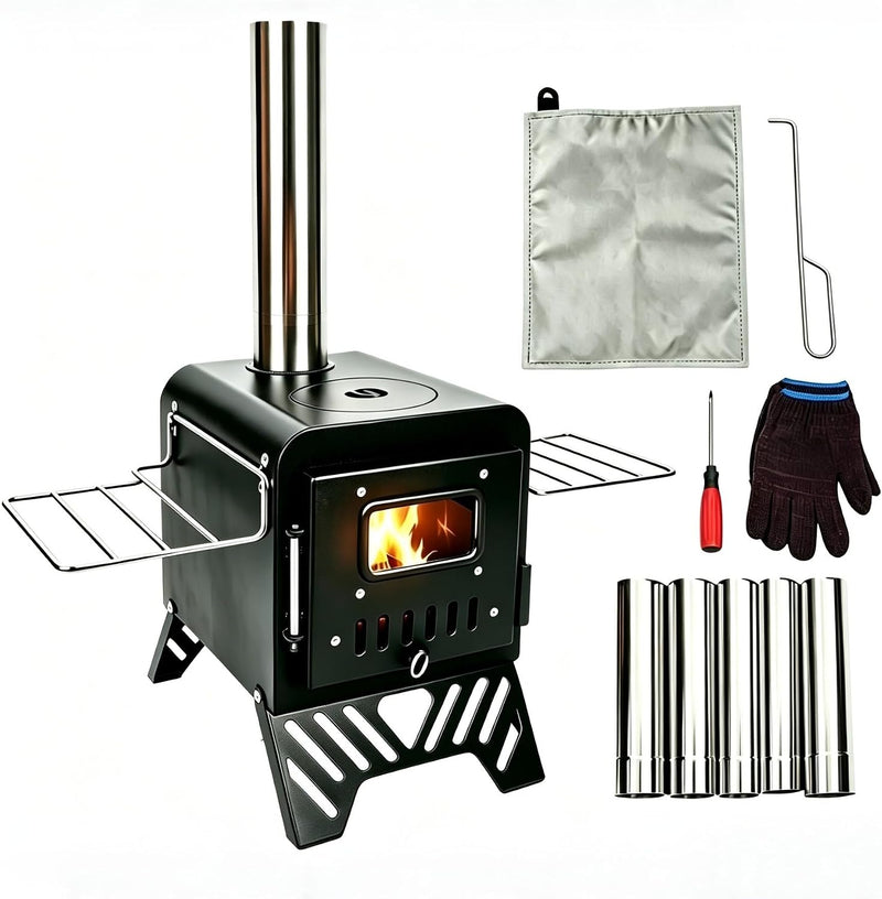 Mini Wood Stove Kit for Hot Tents with Fire Mat and Tools photo 2