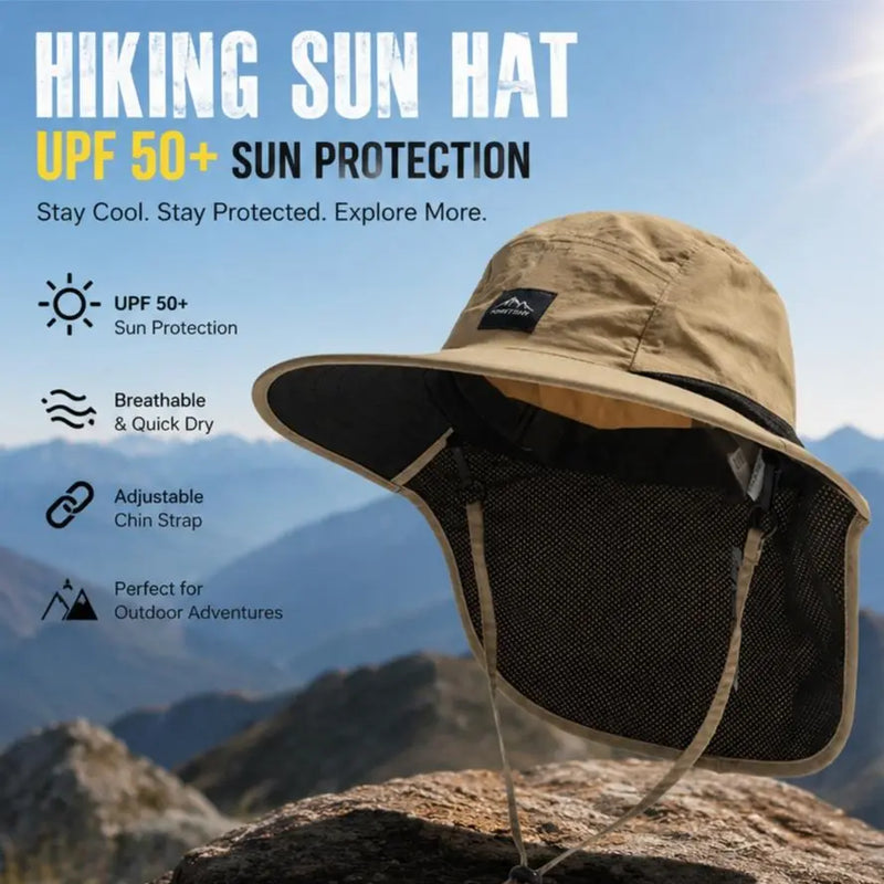 Sun Protection Hat with Neck Flap, Unisex photo 2