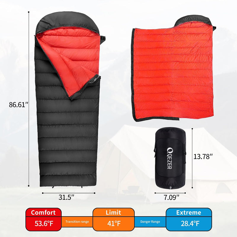 620 Fill Power Down Sleeping Bag for Backpacking and Camping photo 5