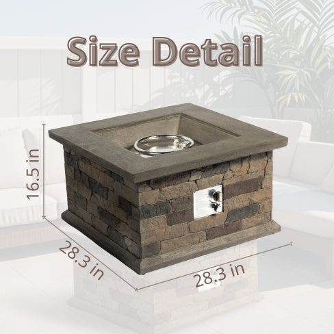 Outdoor Propane Fire Pit Table 28-inch Imitation Stone photo 2