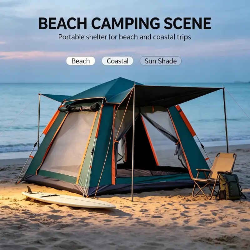 4-6 Person Automatic Pop-Up Tent, UV Protection photo 10
