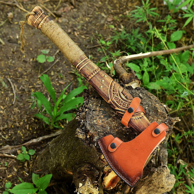 Hand Forged Viking Axe with Leather Sheath, 20 in Bearded Axe photo 6