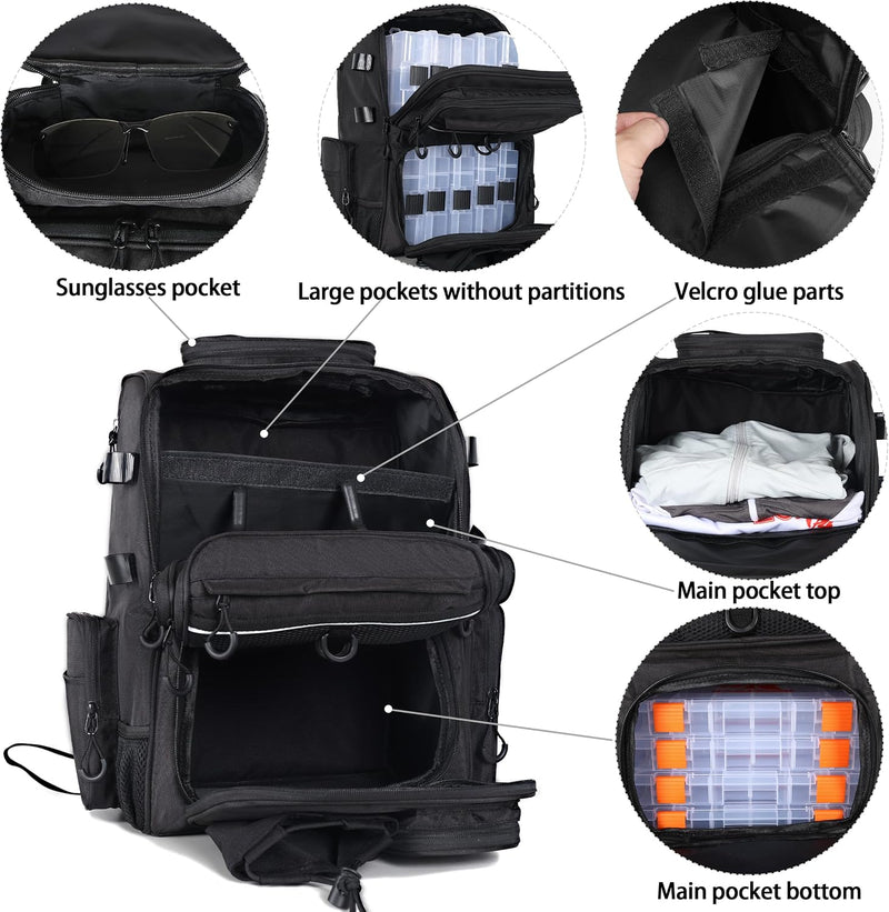 40L Fishing Tackle Backpack with Rod Holders and Tool Pocket photo 3