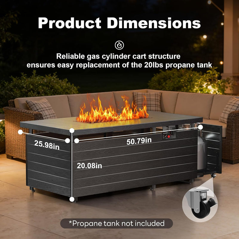 51 Inch Outdoor Propane Fire Pit Table, 50,000 BTU photo 9