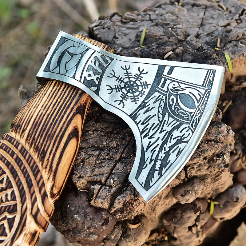 Hand Forged Viking Axe with Leather Sheath, 20 in Bearded Axe photo 4