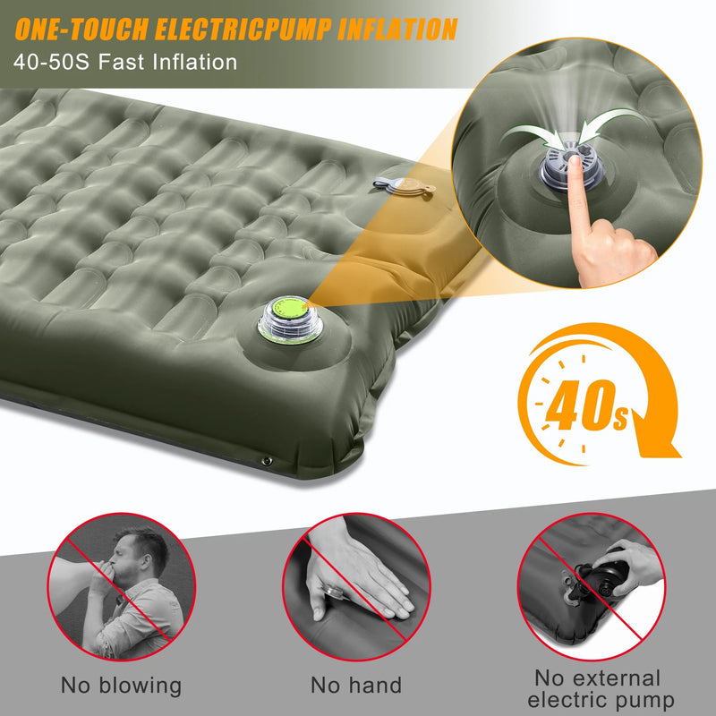 Electric Self Inflating Sleeping Pad with Pillow, 4.72 in Thick photo 3
