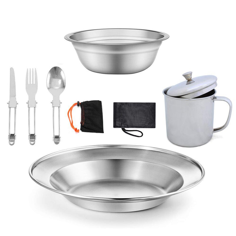 Outdoor Camping Stainless Steel Cookware Set photo 2