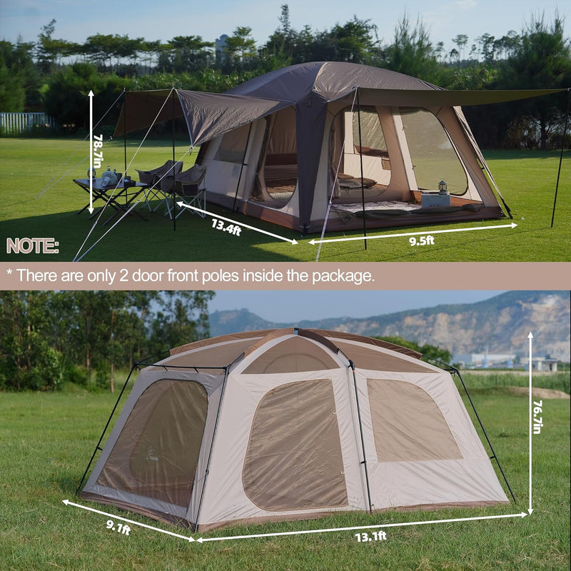 8-10 Person 2-Room Family Camping Tent photo 2
