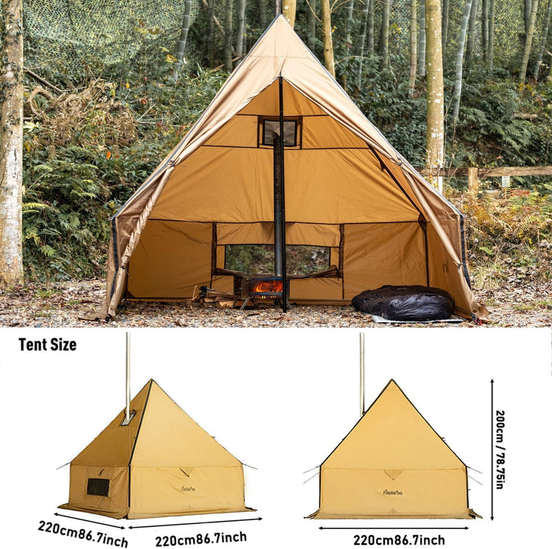 Hot Tent with Stove Jack, 1-2 Person 4-Season Tipi Tent photo 3