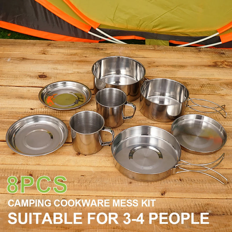 8-Piece Camping Cookware Mess Kit photo 2