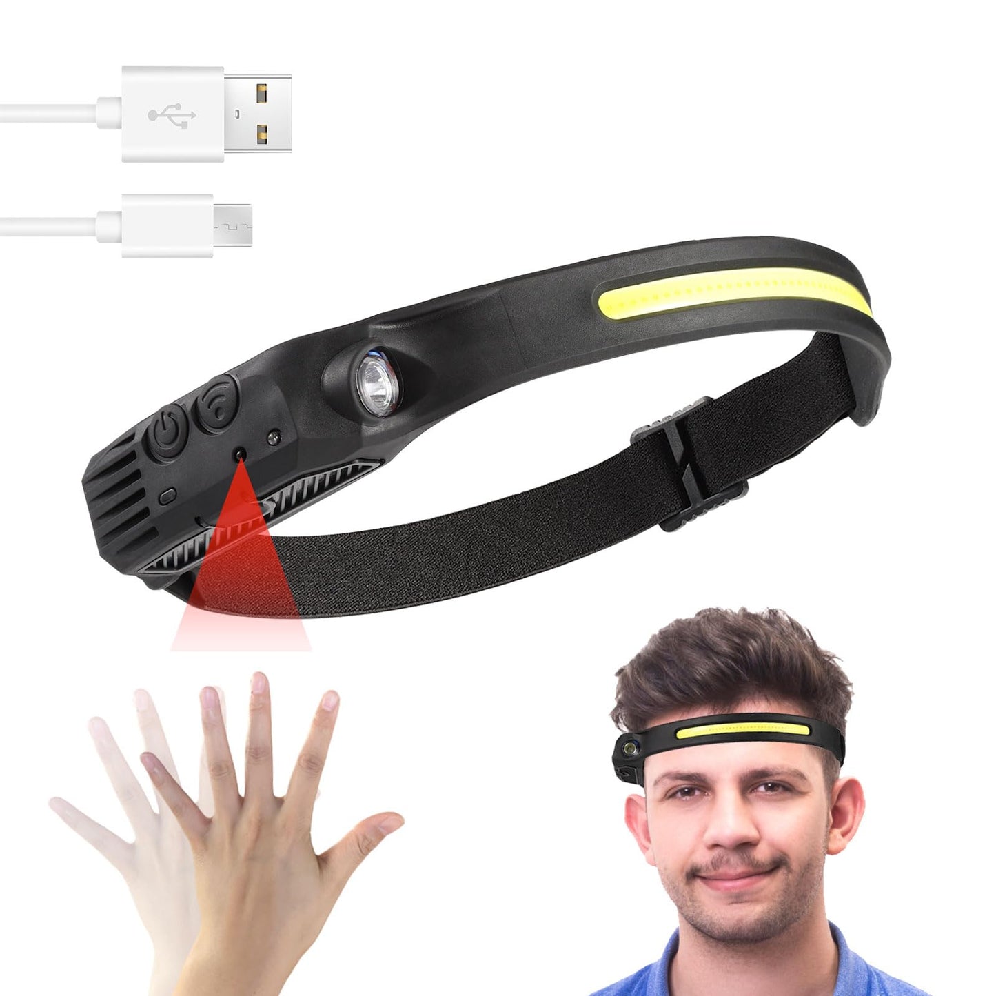 Weejunki Rechargeable Headlamp 230°Wide Beam Head Lamps
