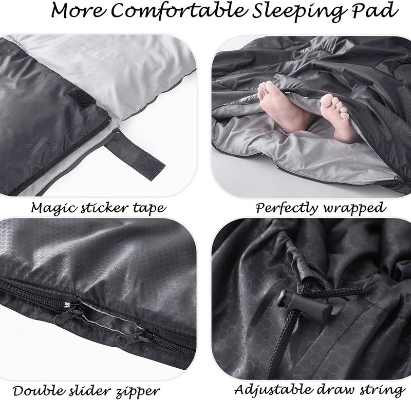 Double Sleeping Bag for 2 Adults, Queen XL with 2 Pillows photo 6