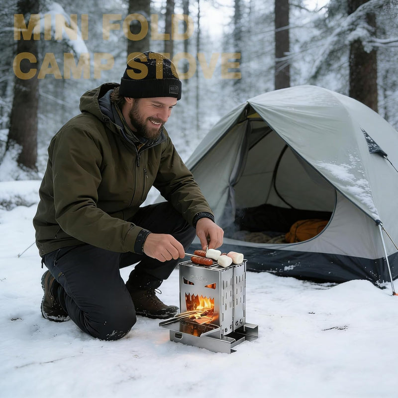 Folding Wood Burning Camp Stove, Stainless Survival Stove photo 7