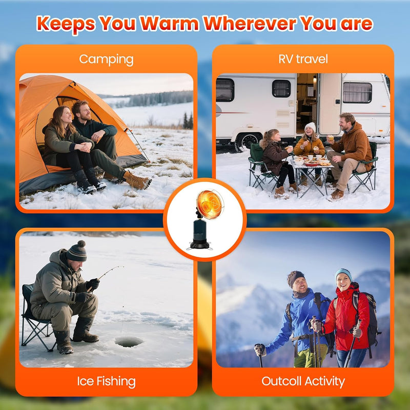 Portable Propane Heater, 6,500 BTU Tank Top Camping Heater photo 7
