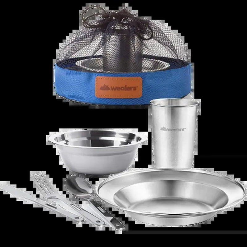 Stainless Steel Camping Mess Kit Dish Set photo 3