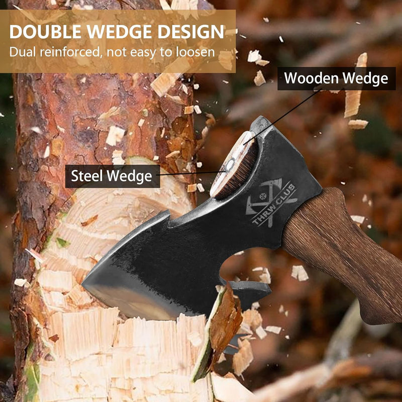 Hand Forged Camping Hatchet, 1065 Carbon Steel with Sheath photo 4