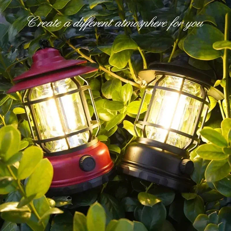 Retro COB Camping Lantern, USB Rechargeable photo 4