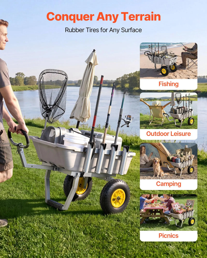 Vevor Beach Fishing Cart, 200 lb Capacity, 8 Rod Holders photo 5