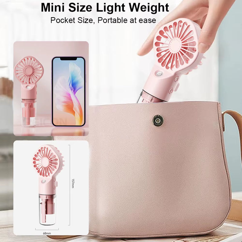 Handheld Misting Fan, Rechargeable USB Mini Fan photo 7