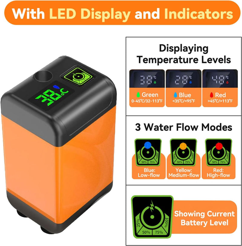Portable Camping Shower with Heater, 7800mAh Rechargeable Pump photo 3