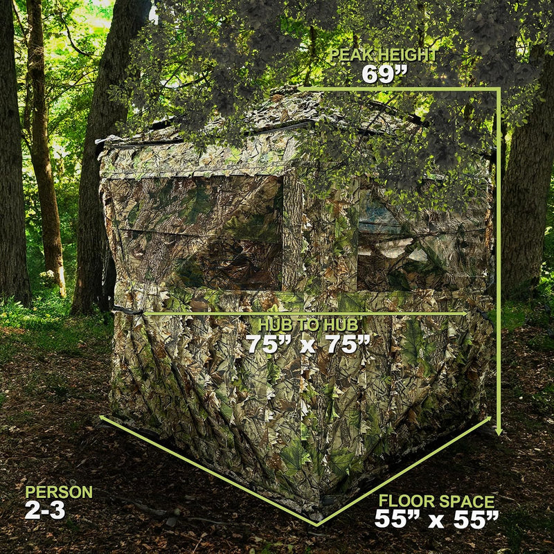 See-Through Pop Up Hunting Blind, 2-3 Person Ground Blind photo 4